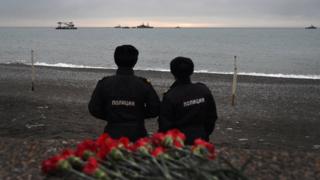 Берег у места гибели Ту-154 в Сочи